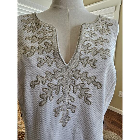 Pappagallo Amaya Sleeveless Shift Dress Women's Size 12 White Coastal Resort - Picture 3 of 13